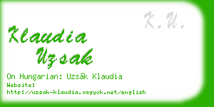 klaudia uzsak business card